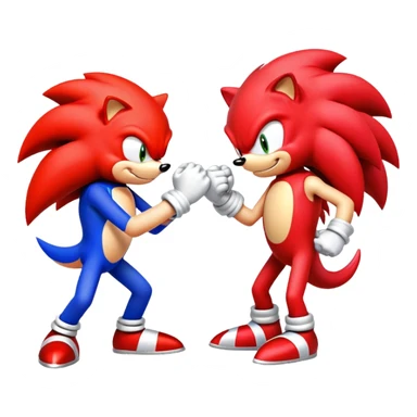 Sonic the Hedgehog and Knuckles the Echidna fist bumping sticker