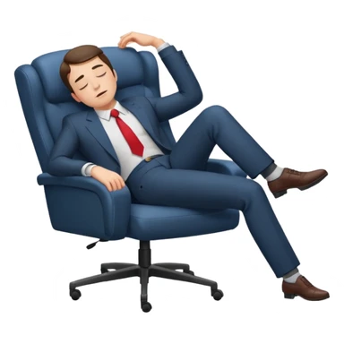 Boss sleeping in a chair with her legs up on the desk sticker
