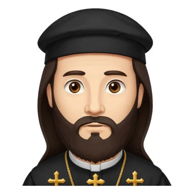 Orthodox Priest dark brown hair and long beard sticker