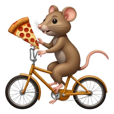 rat stealing pizza on a bike sticker