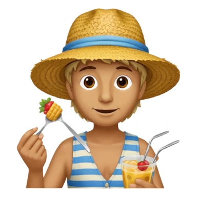 Gars Créole réunionnais chapeau paille tong au pieds  sticker