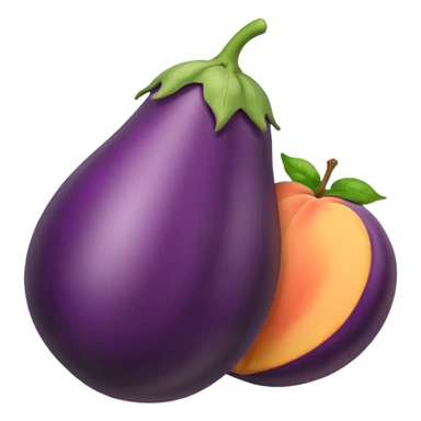 Eggplant with peach sticker