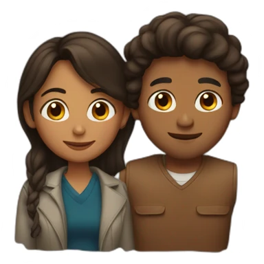 Brown Man and brown woman in love  sticker