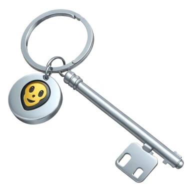 una llave con un llavero que diga PS sticker