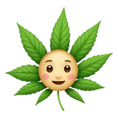 Cute face cannabis leaf galaxy background sticker