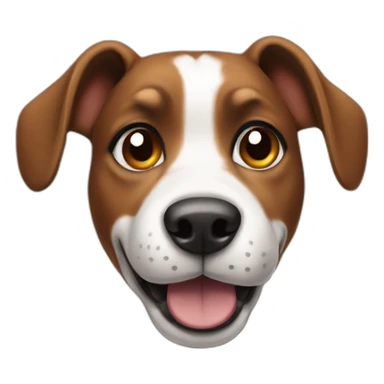 Dog with one hanging ear, black white and little brown sticker