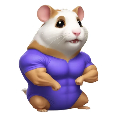 Jacked gym hamster with big arms sticker
