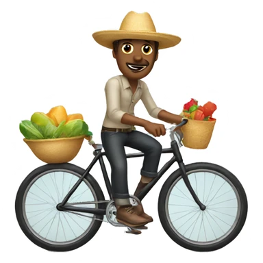 Guy with sombrero on bicycle sticker