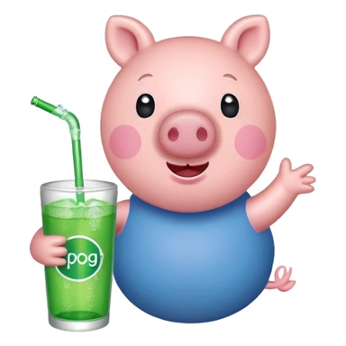 Peppa pig drinking sprite sticker