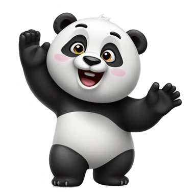 Panda waving hello sticker