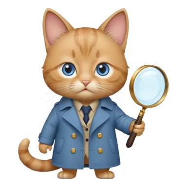 cat baby detective sticker
