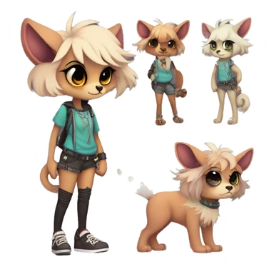 Cool cute Kawaii edgy colorful anthro fantasy-animal-fursona griffsnuff & LiLaiRa & Falvie full body sticker