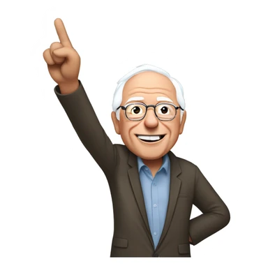 Bernie sanders giving peace sign sticker