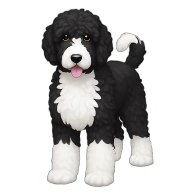 all-black-laberdoodle-dog-with-white-patch-on-chest sticker
