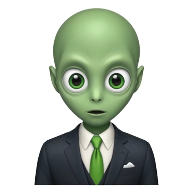 alien with mustache and body sticker