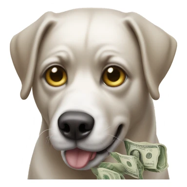 Dog with money eyes sticker