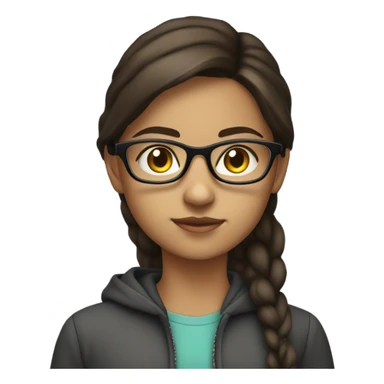 a developer brunette young girl with glasses coding on her laptop sticker