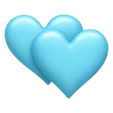 two pastel blue hearts sticker