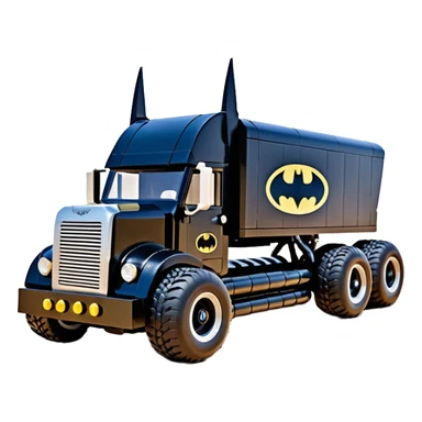 futuristic Batman’s Venomobile  Lego loosely based on 1956 freightliner semi (flat long straight organically-shaped mechanical roomy interior seating inside the body) stealthy town hot rod desert dirt racing rwd buggy  sticker