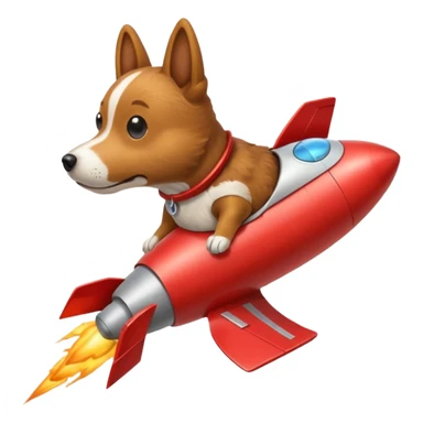 Dog flying poop rocket  sticker
