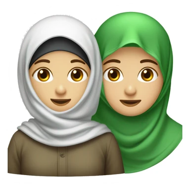 Un homme turc jeune qui prend dans ses bras une femme voilée d’un Hijab vert clair  sticker