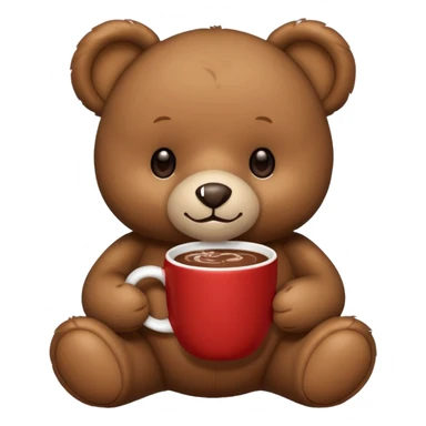 Teddy bear holding cup of hot chocolate  sticker