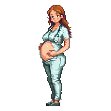 A pregnant belly with a stethoscope sticker