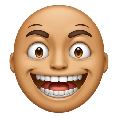 grimacing emoji with silver teeth sticker