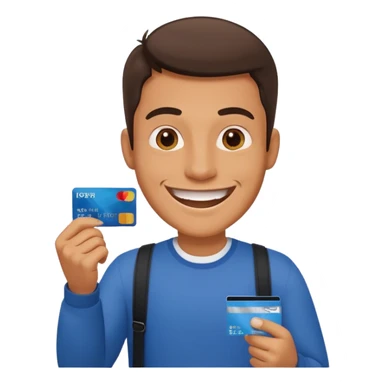 Man with credit card and grin















 sticker