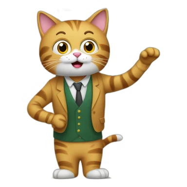 cat animal teacher giving lesson in front of class sticker