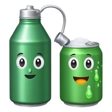 Green Soda can on left and Salt Jug on right sticker