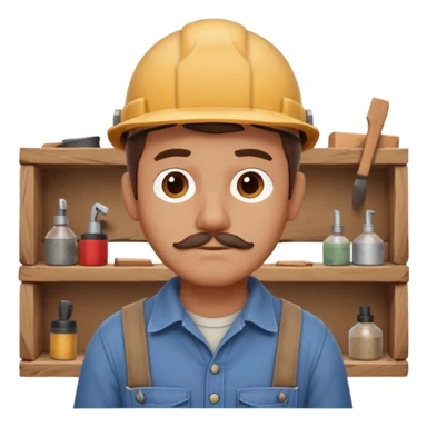 rustic carpenter portrait, head and shoulders only, wood dust on shoulders, rolled-up shirt collar, calm craftsman expression, warm workshop vibe, 3D cartoon, mobile game icon style, clean background, no text, no watermark
 sticker