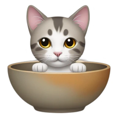 Cat with himalayan bowls sticker