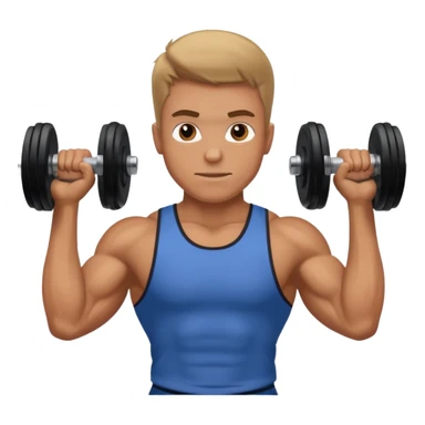 a man lifting dumbbell in gym  sticker