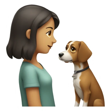 dog wathing a girl sticker