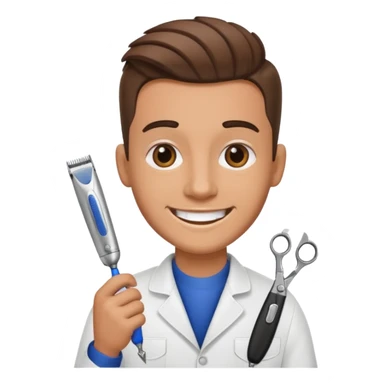 barber with clipper sticker