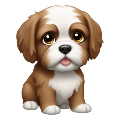 Brown shitzu puppy sticker