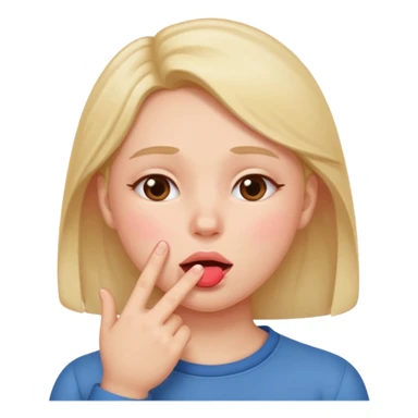 Drooling blush finger on cheeks  sticker