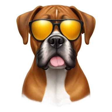 Boxer dog with sun glasses  sticker