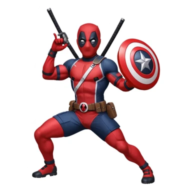 Deadpool with the New England Patriots uniform sticker