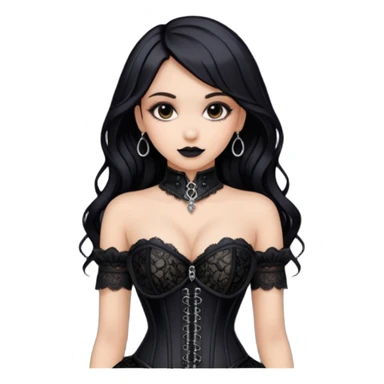 gothic lace corset black sexy lady sticker