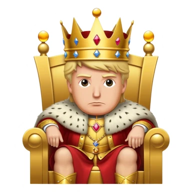 crowned king trump on throne sticker