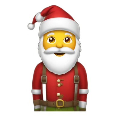 santa in a barn sticker