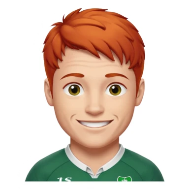 irish rugby player with very short red hair sticker