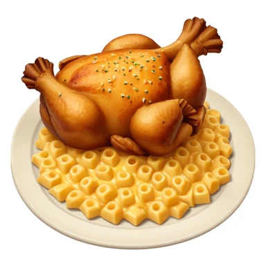 baked chicken with mac and cheese on the side sticker