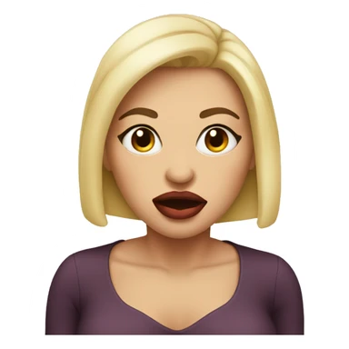 woman with extremely big lips making a sassy face  sticker