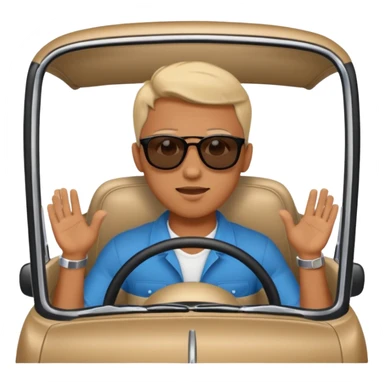 Men driving car with loud music  sticker