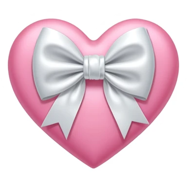 pink heart with a large bow wrapped around it sticker