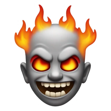 Devil emoji with flames around sides sticker