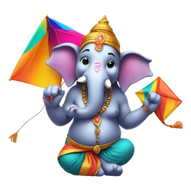 Ganesh with kite sticker